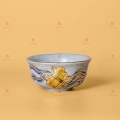 Bát Com Th? Men R?n V? Vàng H?a Ti?t Cu?n Thu