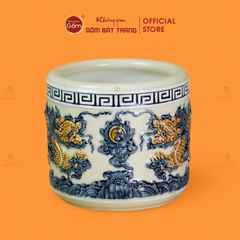 Bát Huong Men Hoàng Th? H?a Ti?t Song Long Ch?u Nguy?t