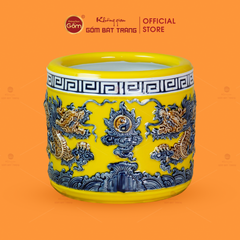 Bát Huong Men Vàng H?a Ti?t Song Long Ch?u Nguy?t