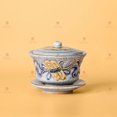 Bát Sâm Th? Men R?n V? Vàng Ho? Ti?t Cu?n Thu