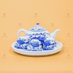 B? ?m 3 Chén Men Lam H?a Ti?t Hoa Sen